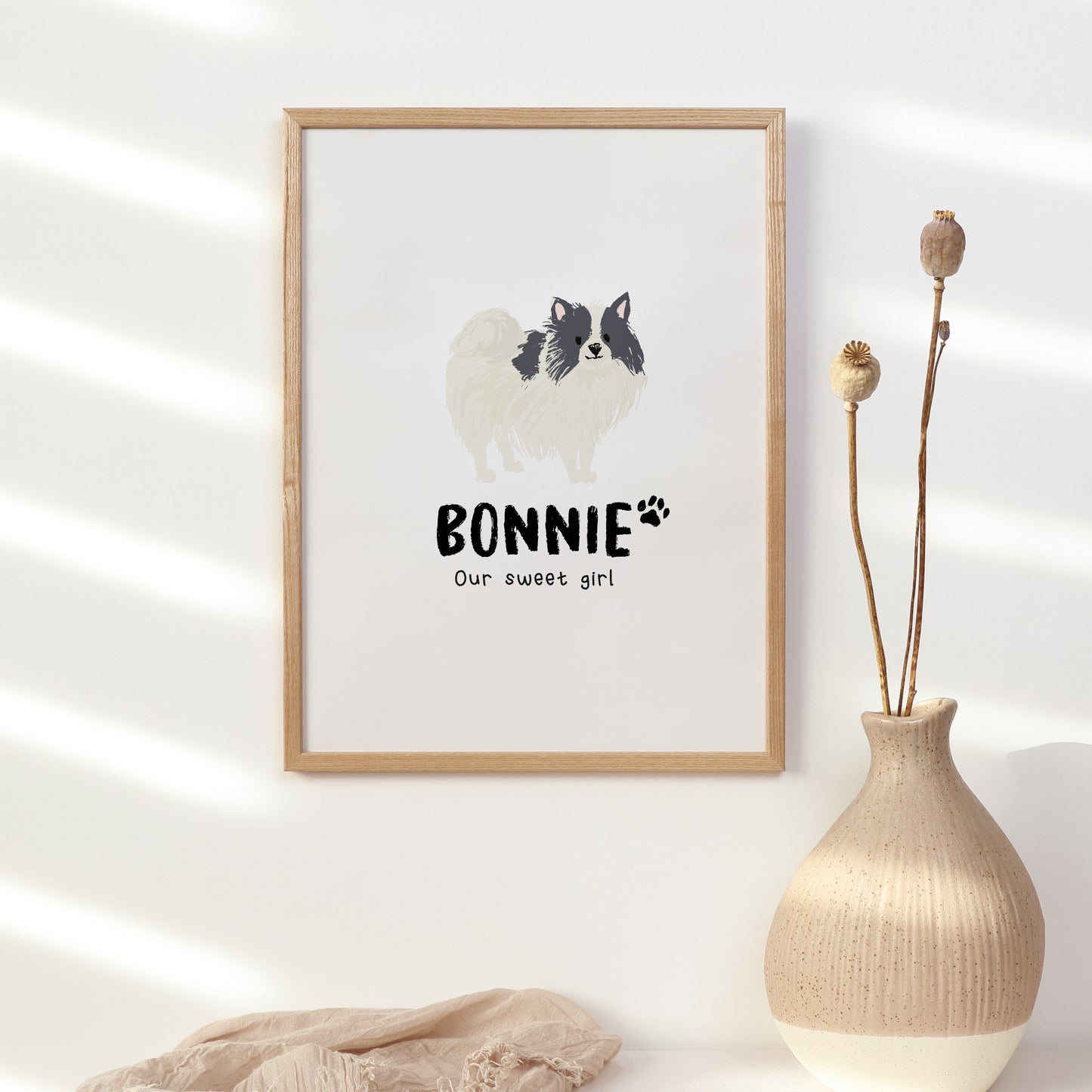 Pomeranian Print | Custom Name & Quote