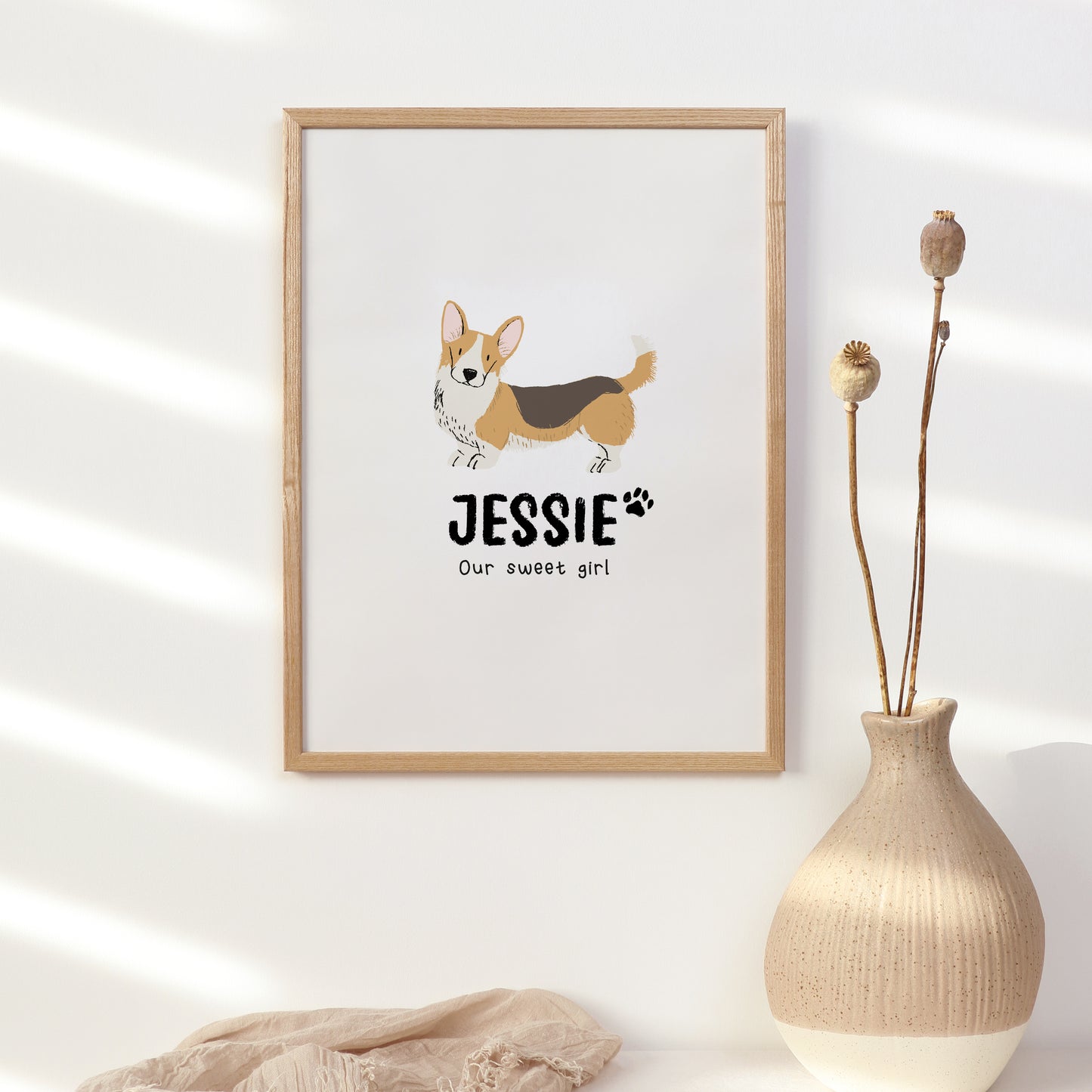 Corgi Print | Custom Name & Quote