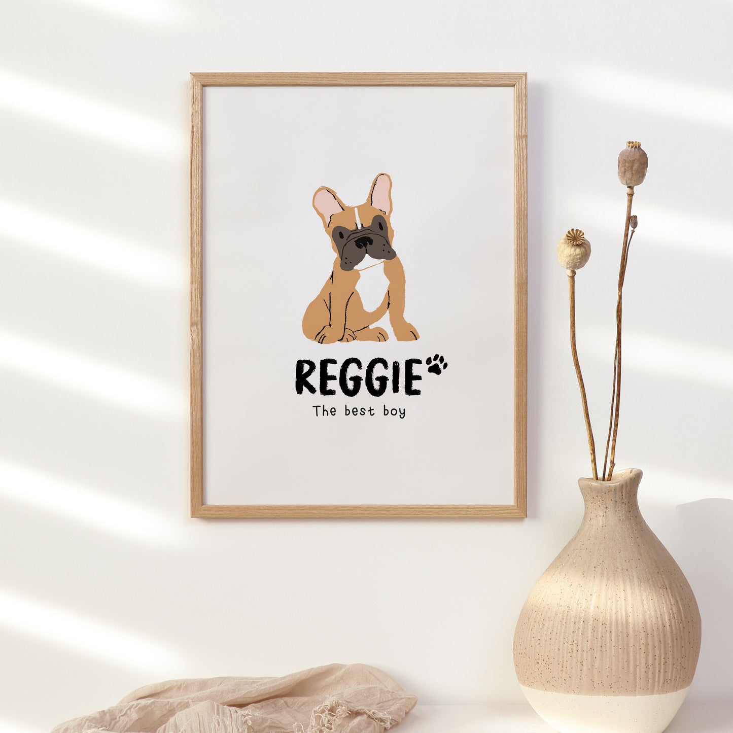 French Bulldog Print | Custom Name & Quote