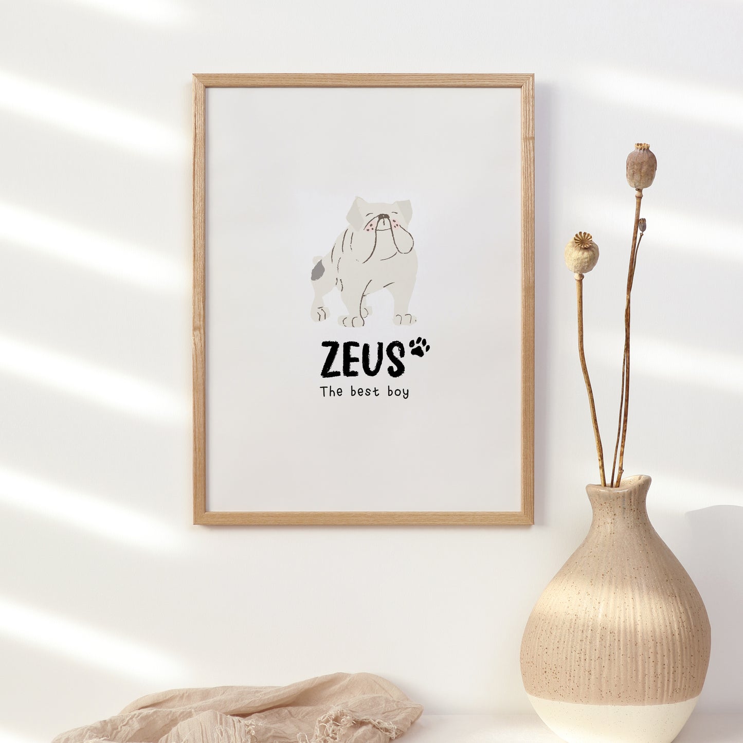 Bulldog Print | Custom Name & Quote