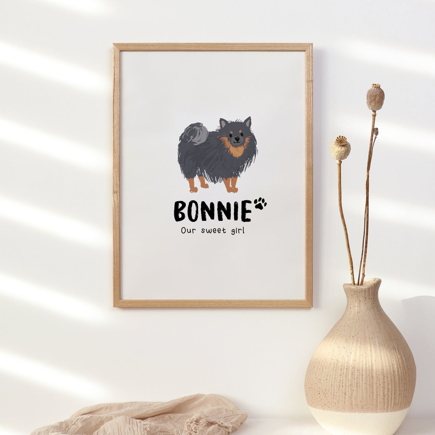 Pomeranian Print | Custom Name & Quote