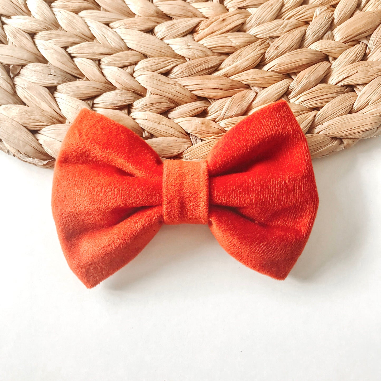 Orange Velvet Bow Tie