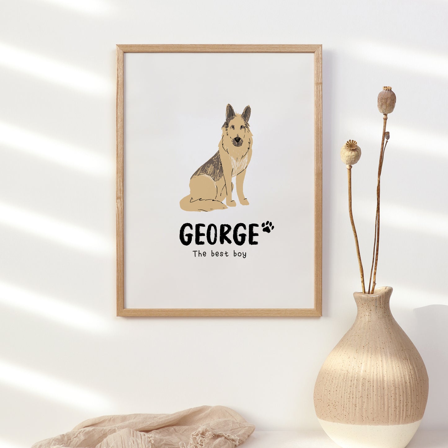 German Shepherd Print | Custom Name & Quote