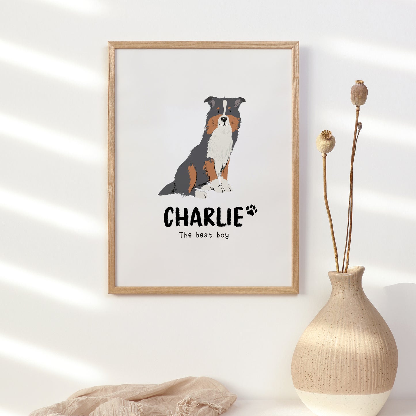 Border Collie Print | Custom Name & Quote