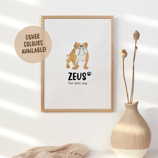 Bulldog Print | Custom Name & Quote