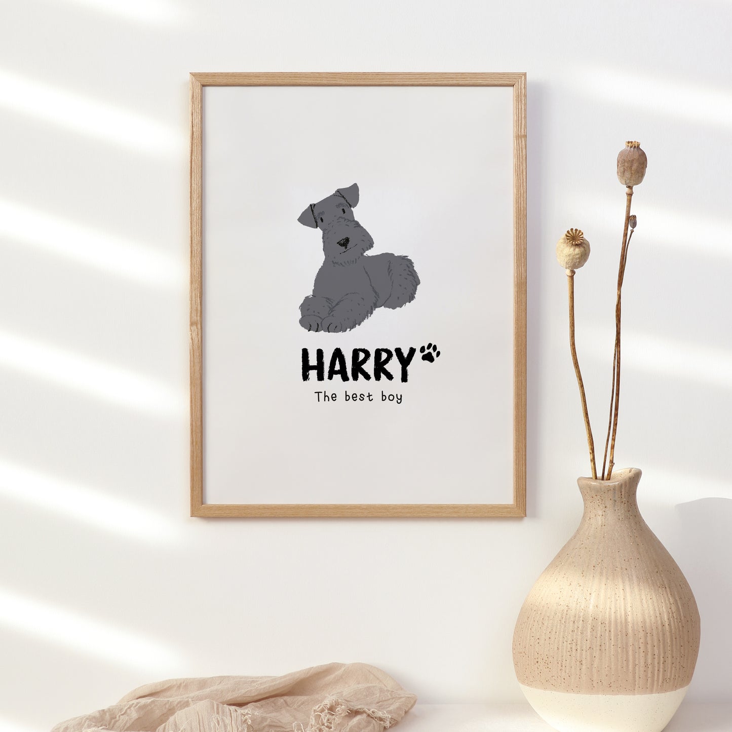 Airedale Terrier Print | Custom Name & Quote