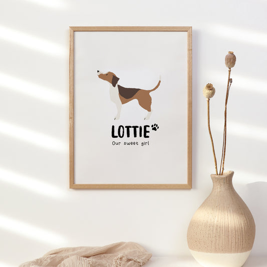 Beagle Print | Custom Name & Quote