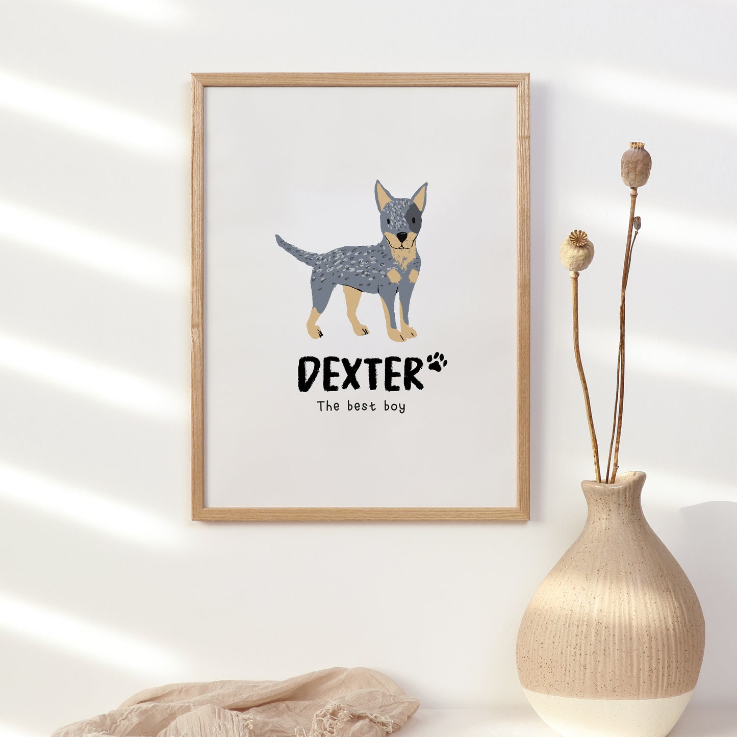 Australian Cattle Dog Print | Custom Name & Quote