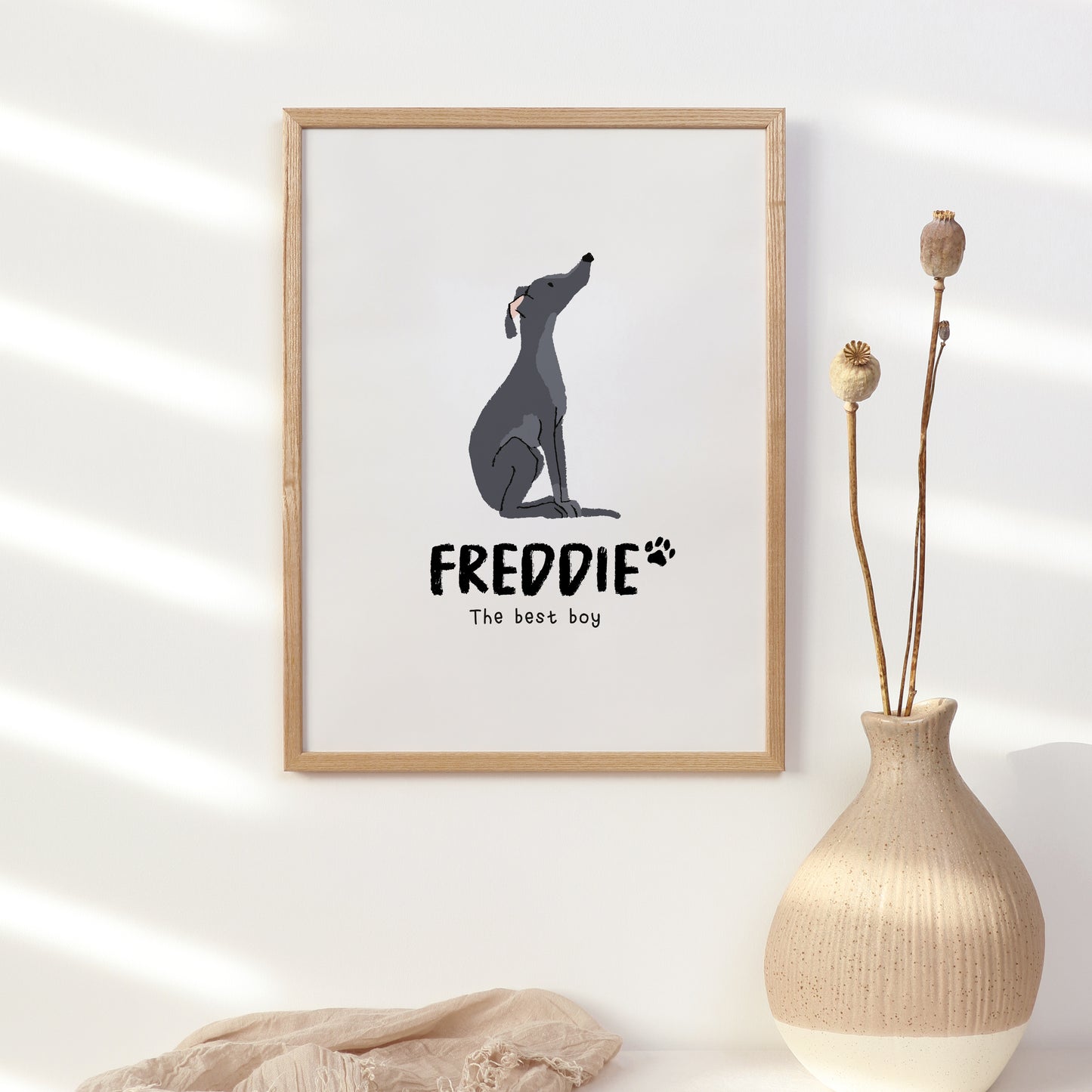 Greyhound/Whippet Print | Custom Name & Quote