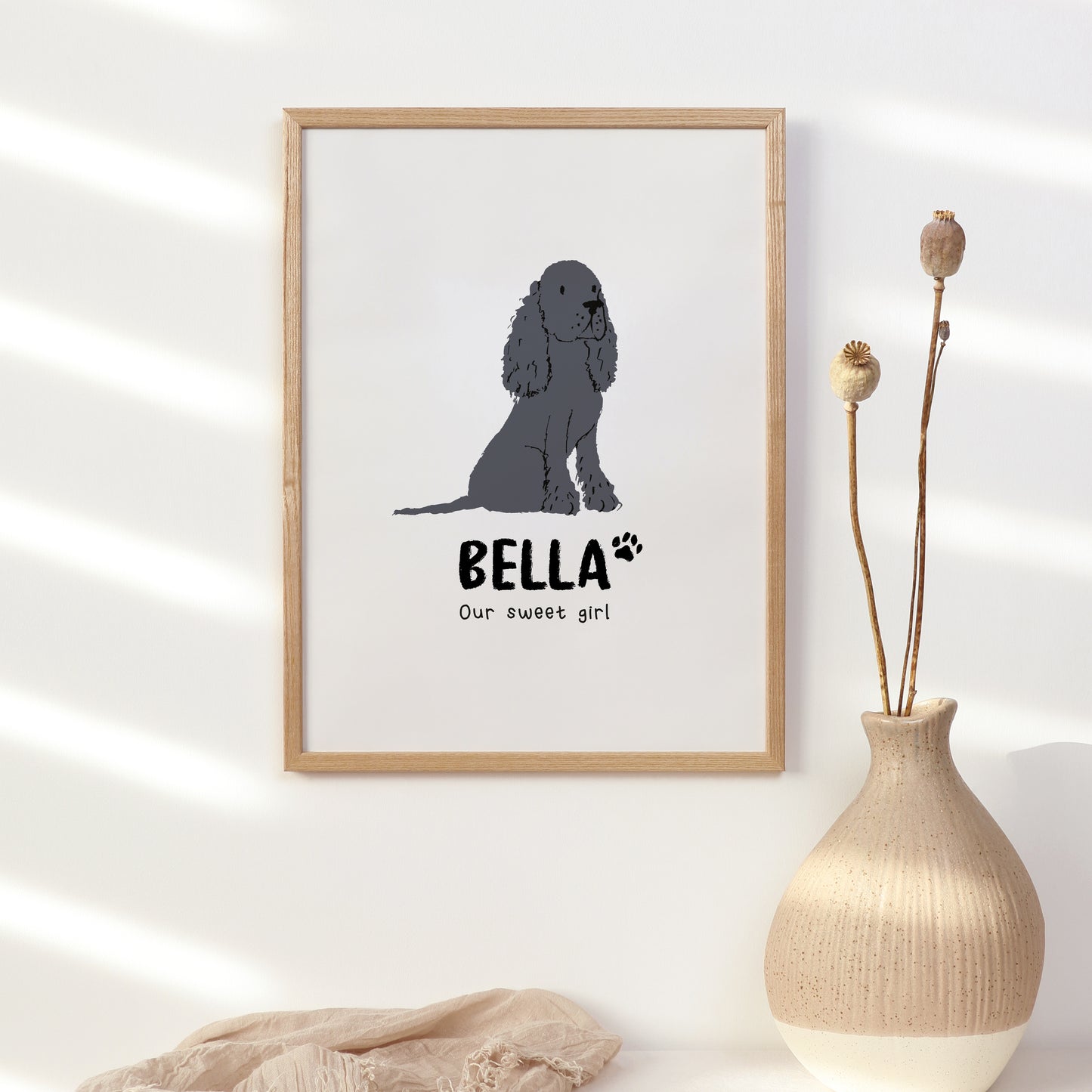 Cocker Spaniel Print | Custom Name & Quote