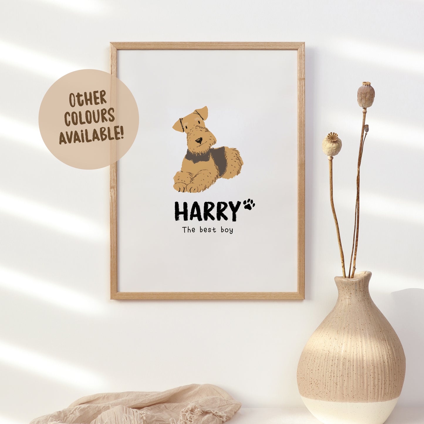 Airedale Terrier Print | Custom Name & Quote