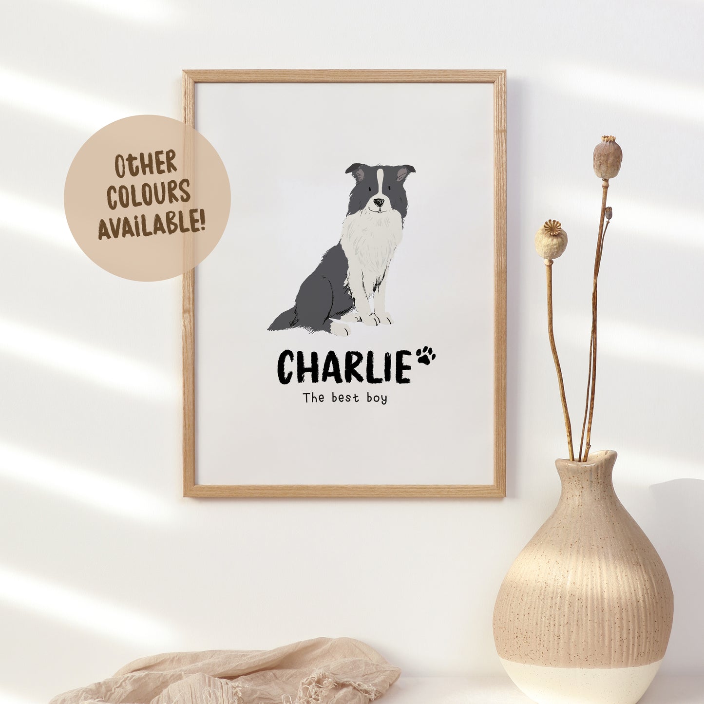 Border Collie Print | Custom Name & Quote