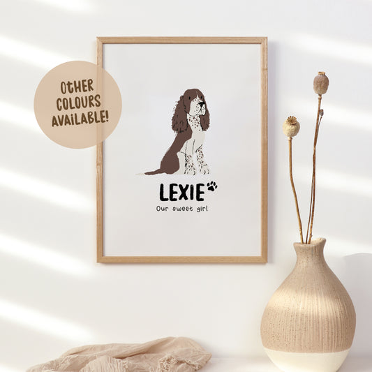 Springer Spaniel Print | Custom Name & Quote