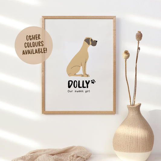 Great Dane Print | Custom Name & Quote