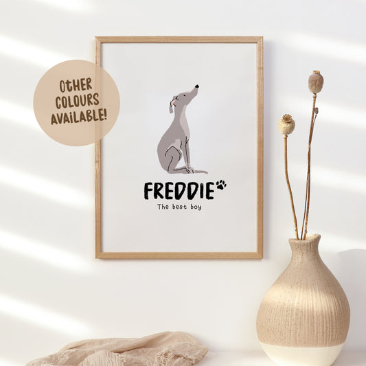 Greyhound/Whippet Print | Custom Name & Quote