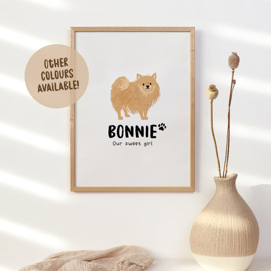 Pomeranian Print | Custom Name & Quote