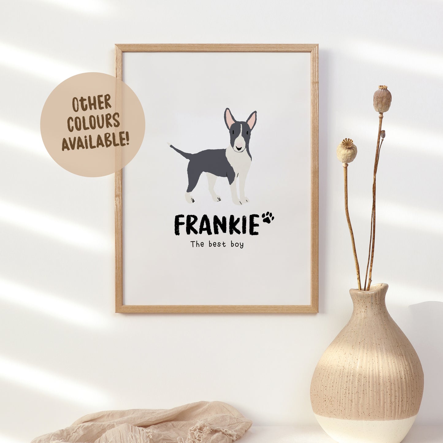 Bull Terrier Print | Custom Name & Quote