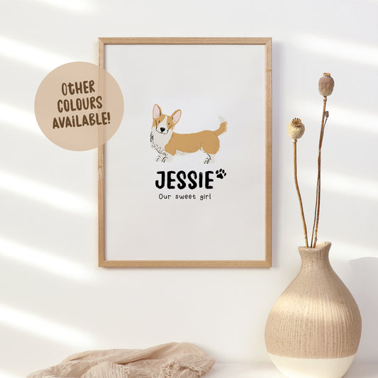 Corgi Print | Custom Name & Quote