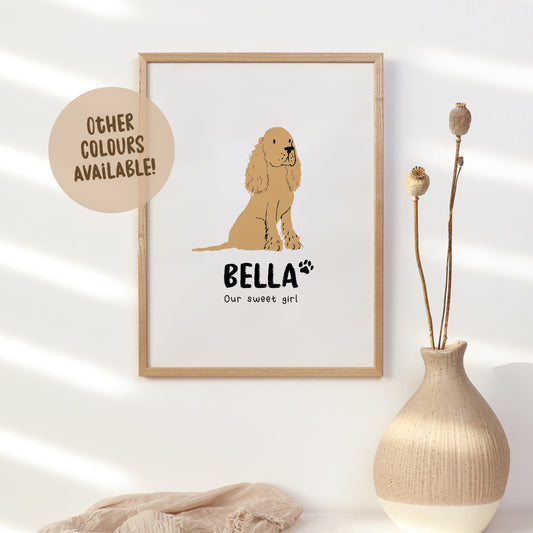 Cocker Spaniel Print | Custom Name & Quote