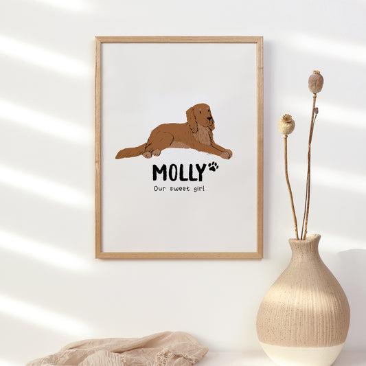 Irish Red Setter Print | Custom Name & Quote