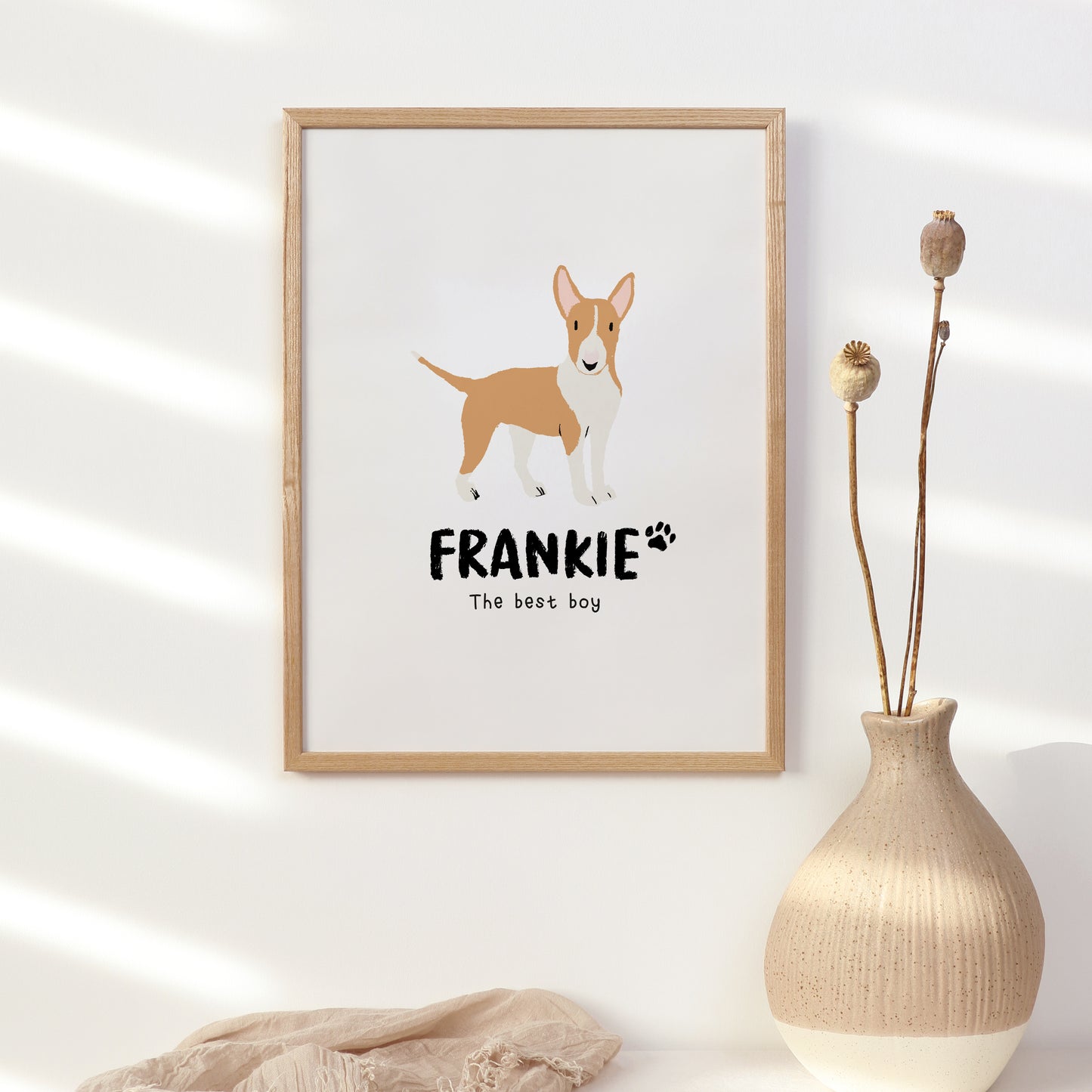 Bull Terrier Print | Custom Name & Quote