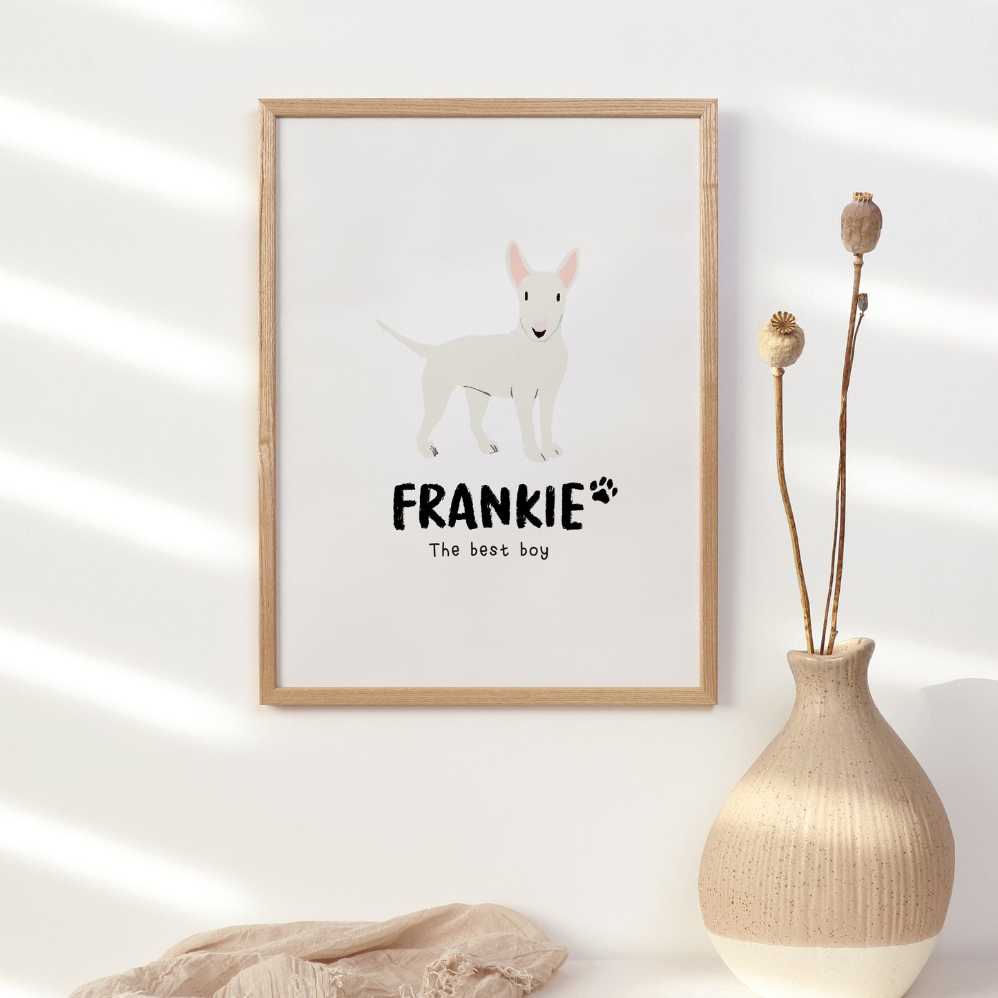 Bull Terrier Print | Custom Name & Quote