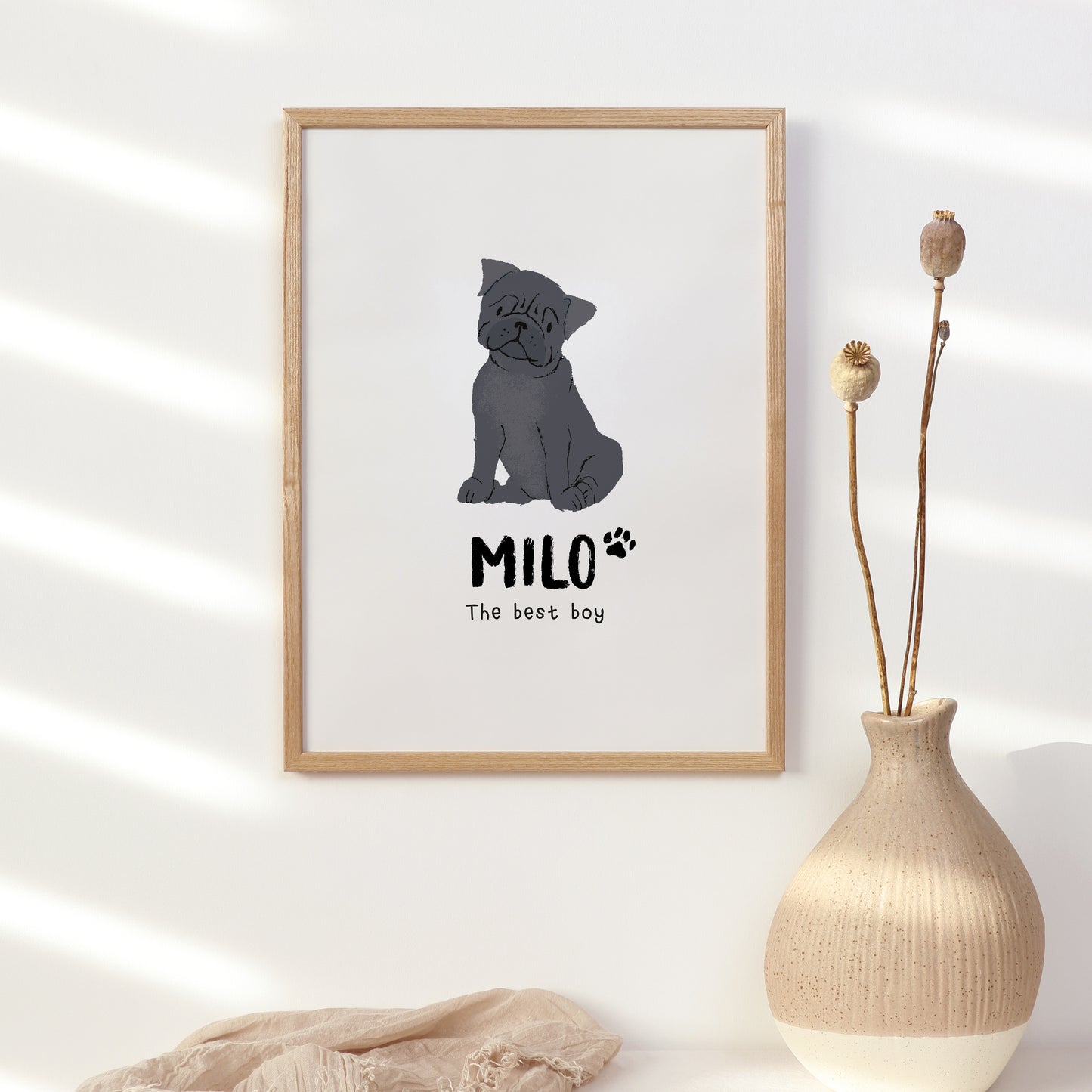 Pug Print | Custom Name & Quote