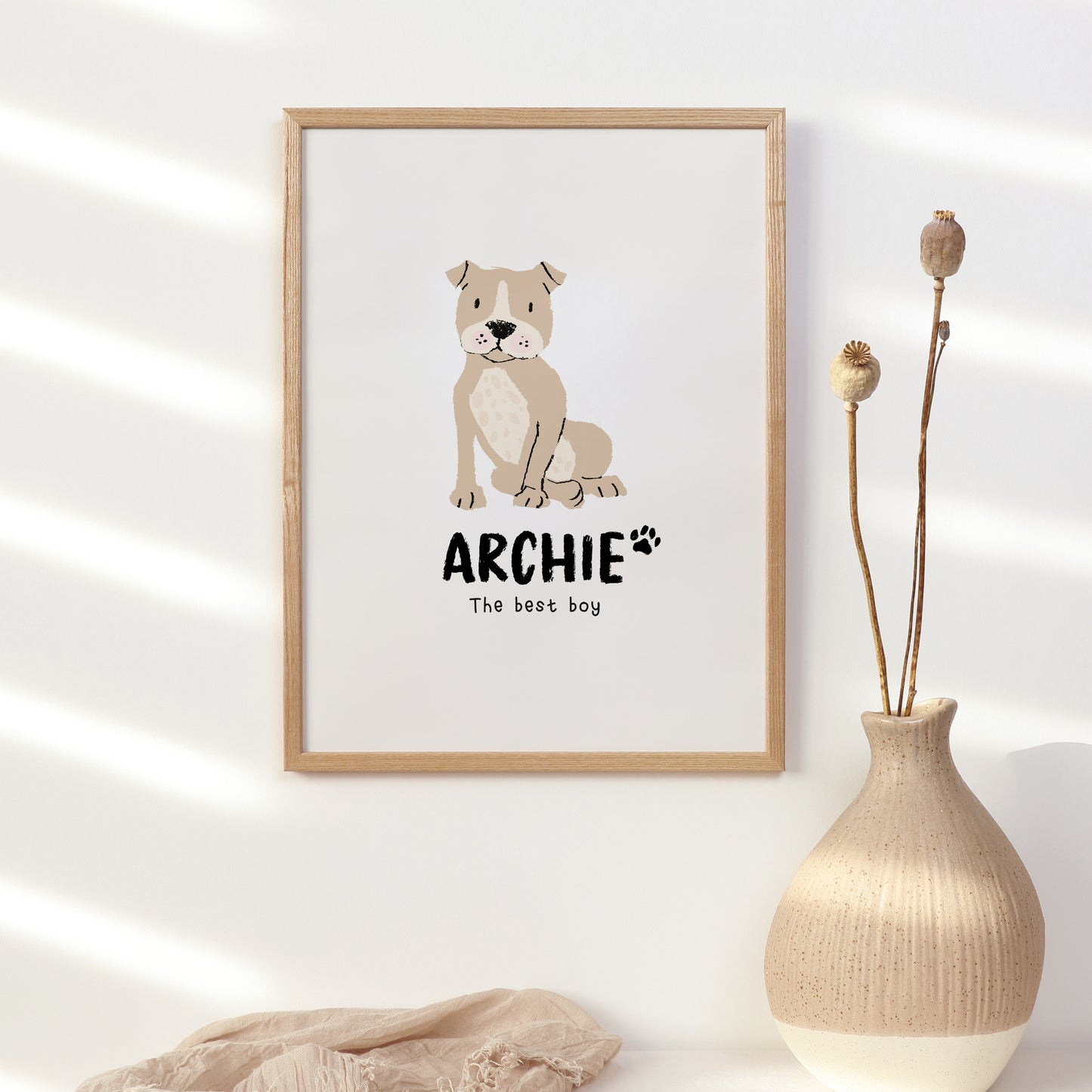 Staffordshire Bull Terrier Print | Custom Name & Quote